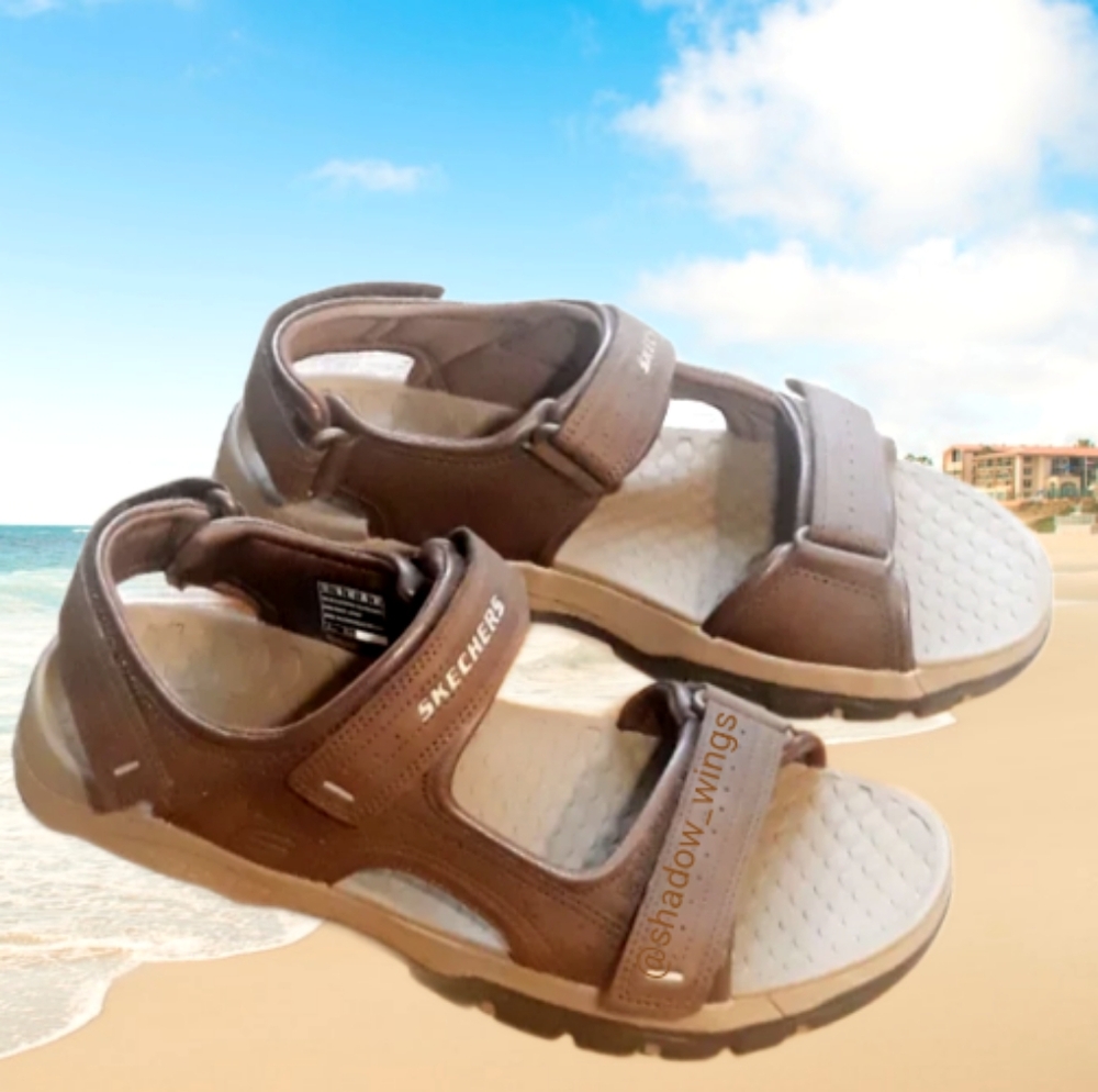 Skechers Men's Tresman-Garo Open Toe Water Sandals / Men's 11W Brown Sandals